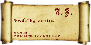 Nováky Zenina névjegykártya
